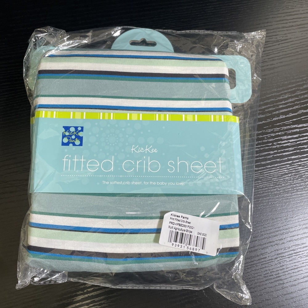 New Kickee Pants county fair, Multi Agriculture stripe fitted crib sheet,NWT
